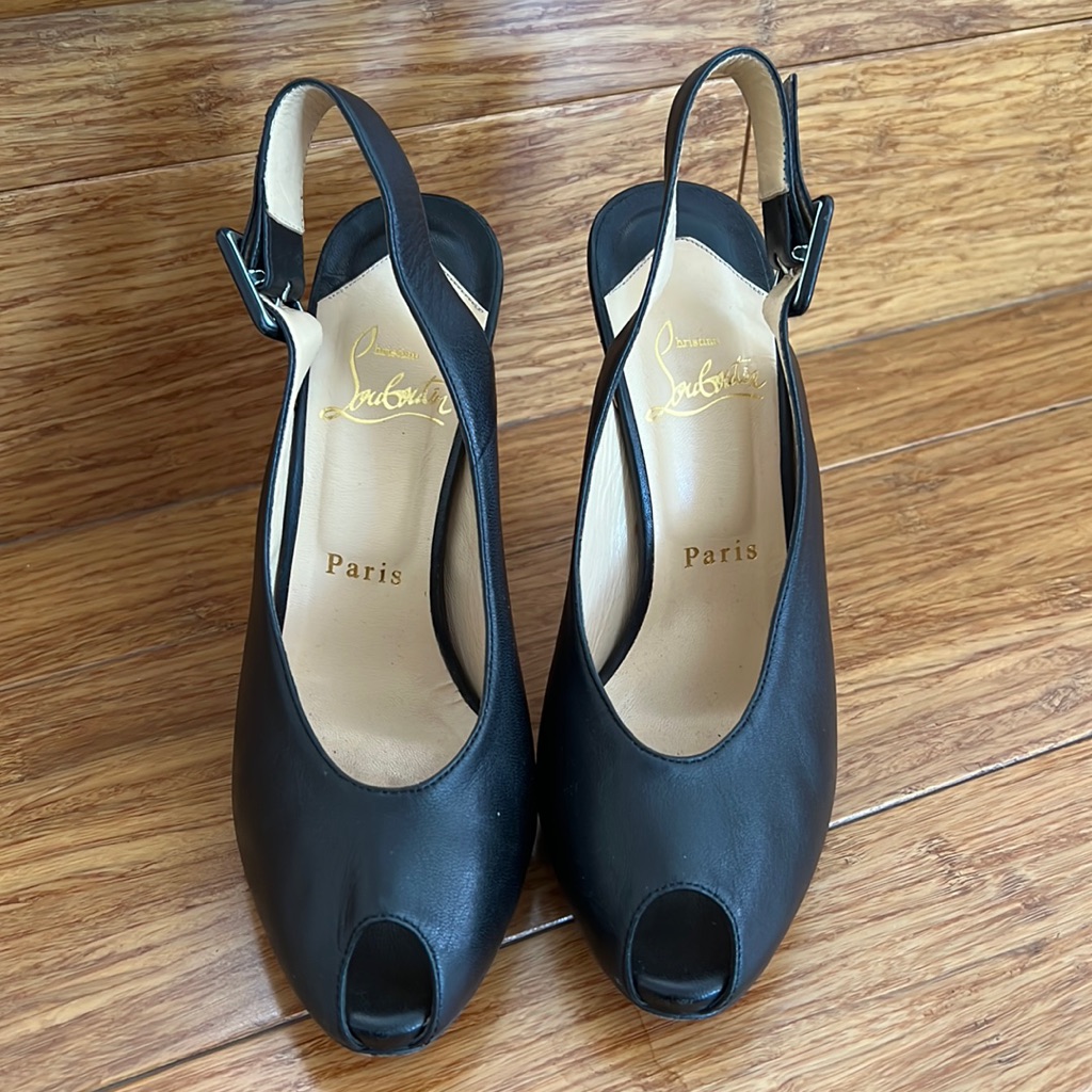 Christian Louboutin Black Leather Sandals